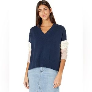 Madewell Women’s Colorblock Charleston V-Neck Pullover Sweater Size S MC843